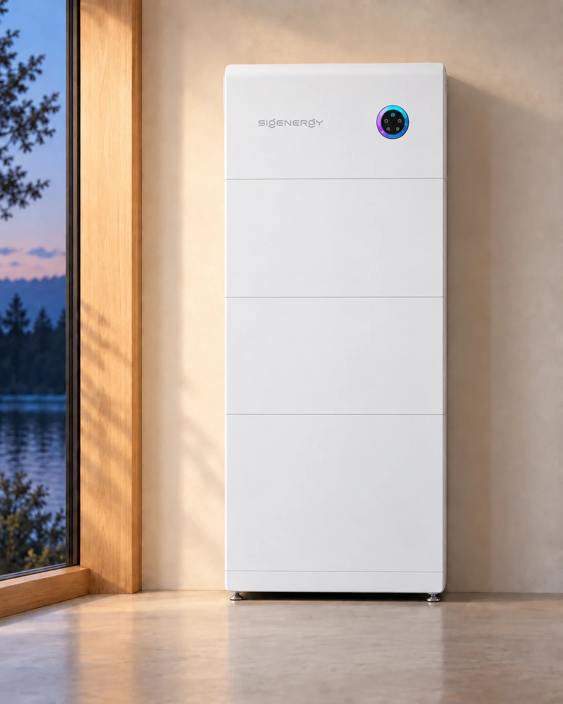 Sigenergy SigenStor Neo in einer hellen Techniknische, anhand der offiziellen Geräteform inszeniert